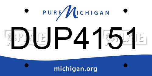 DUP4151 Michigan License Plate