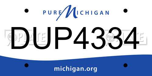 DUP4334 Michigan License Plate
