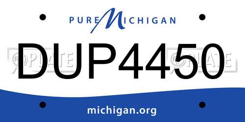 DUP4450 Michigan License Plate