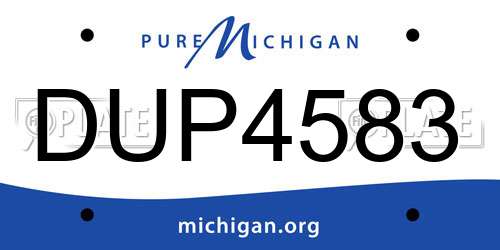 DUP4583 Michigan License Plate