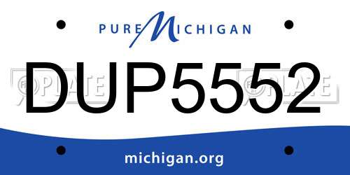 DUP5552 Michigan License Plate
