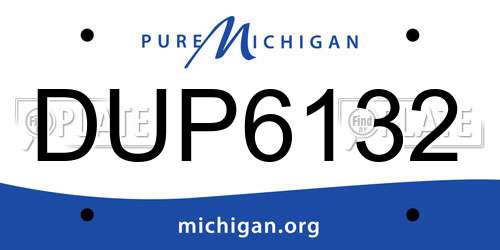 DUP6132 Michigan License Plate