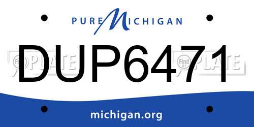 DUP6471 Michigan License Plate