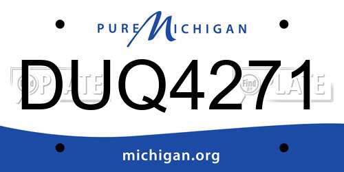 DUQ4271 Michigan License Plate