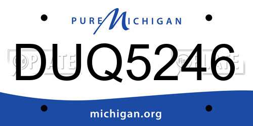 DUQ5246 Michigan License Plate