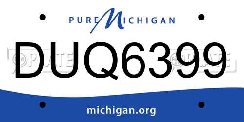 DUQ6399 Michigan License Plate