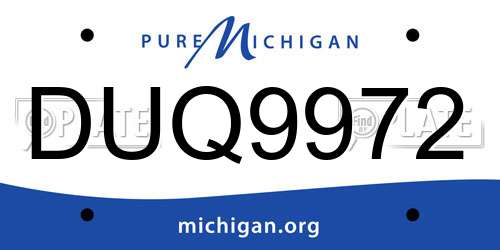 DUQ9972 Michigan License Plate