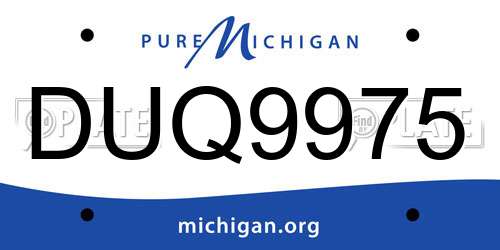 DUQ9975 Michigan License Plate