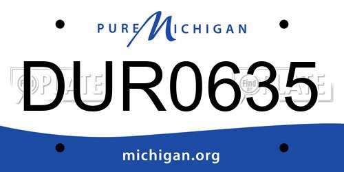 DUR0635 Michigan License Plate