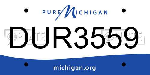 DUR3559 Michigan License Plate