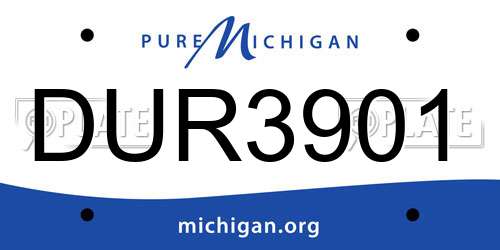 DUR3901 Michigan License Plate