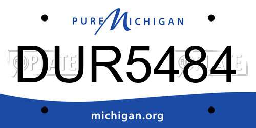 DUR5484 Michigan License Plate