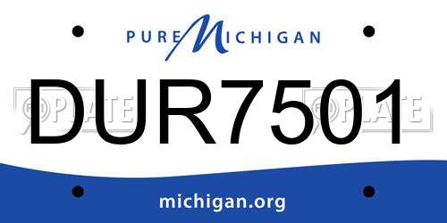 DUR7501 Michigan License Plate