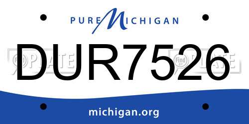 DUR7526 Michigan License Plate