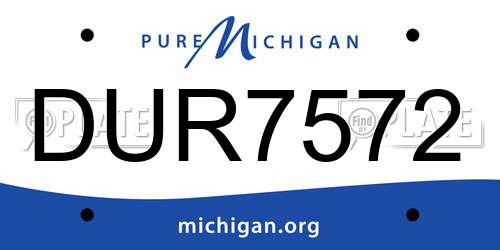 DUR7572 Michigan License Plate