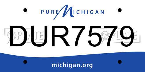 DUR7579 Michigan License Plate