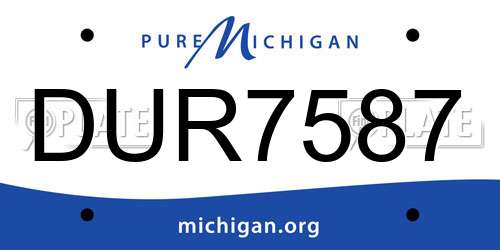 DUR7587 Michigan License Plate