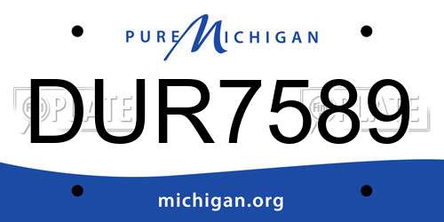 DUR7589 Michigan License Plate