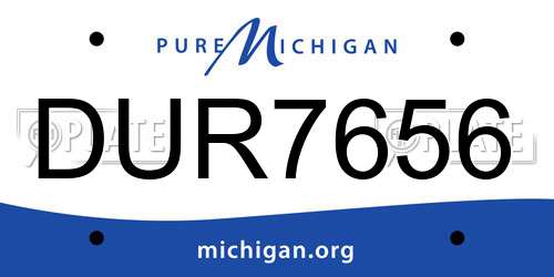 DUR7656 Michigan License Plate