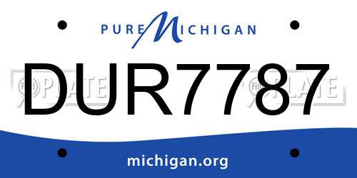 DUR7787 Michigan License Plate
