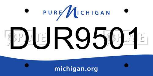DUR9501 Michigan License Plate