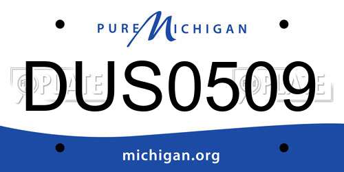 DUS0509 Michigan License Plate