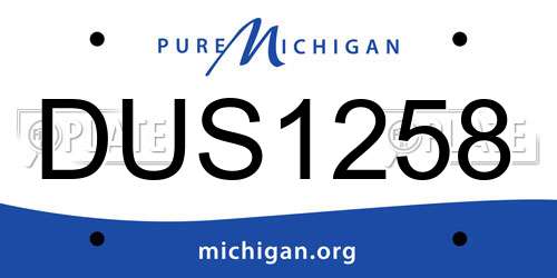 DUS1258 Michigan License Plate