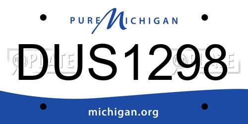 DUS1298 Michigan License Plate