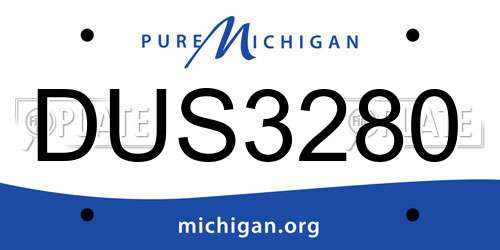 DUS3280 Michigan License Plate