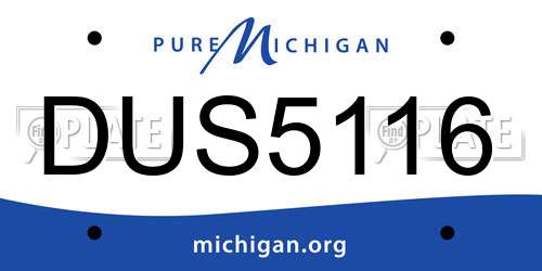 DUS5116 Michigan License Plate