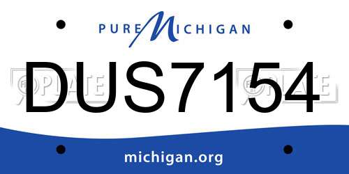DUS7154 Michigan License Plate