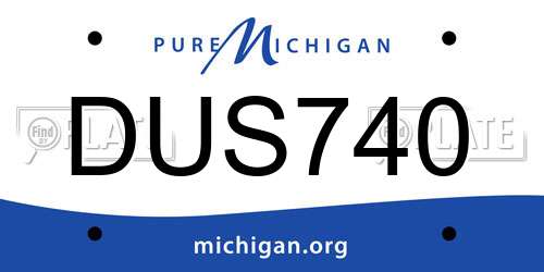 DUS740 Michigan License Plate