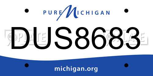 DUS8683 Michigan License Plate