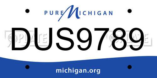 DUS9789 Michigan License Plate