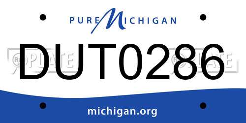 DUT0286 Michigan License Plate