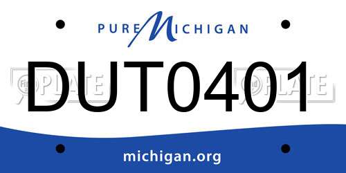 DUT0401 Michigan License Plate