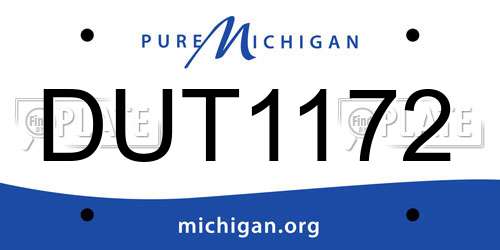 DUT1172 Michigan License Plate