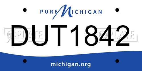 DUT1842 Michigan License Plate