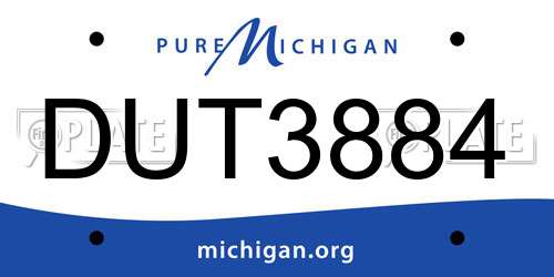 DUT3884 Michigan License Plate