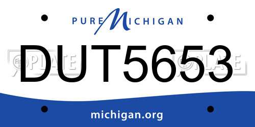 DUT5653 Michigan License Plate