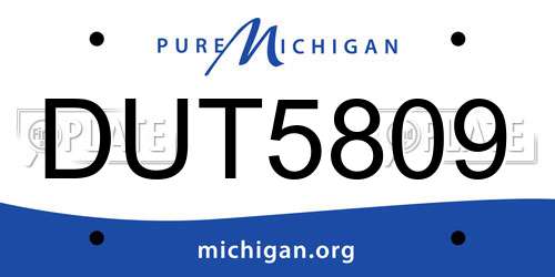 DUT5809 Michigan License Plate