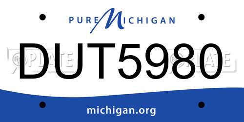 DUT5980 Michigan License Plate