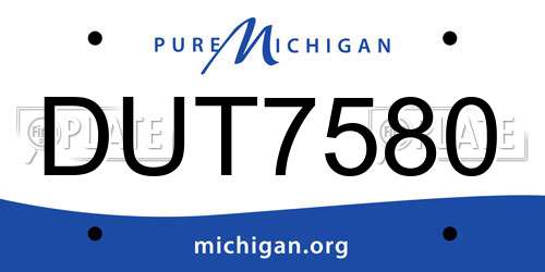DUT7580 Michigan License Plate