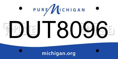 DUT8096 Michigan License Plate