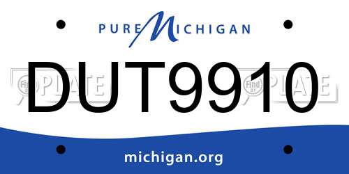 DUT9910 Michigan License Plate