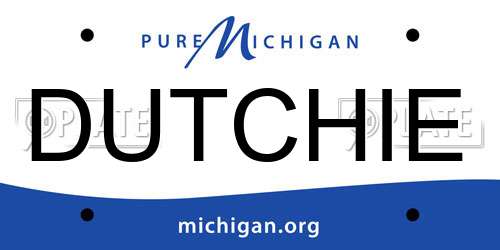 DUTCHIE Michigan License Plate