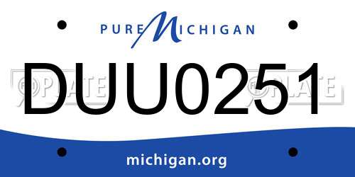 DUU0251 Michigan License Plate
