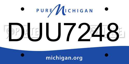 DUU7248 Michigan License Plate