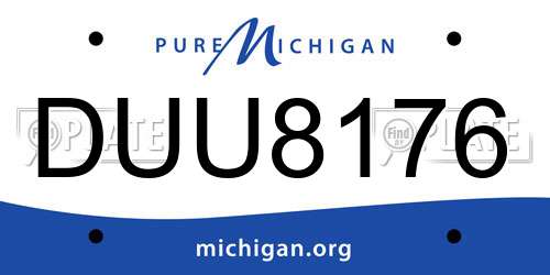 DUU8176 Michigan License Plate
