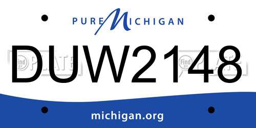 DUW2148 Michigan License Plate